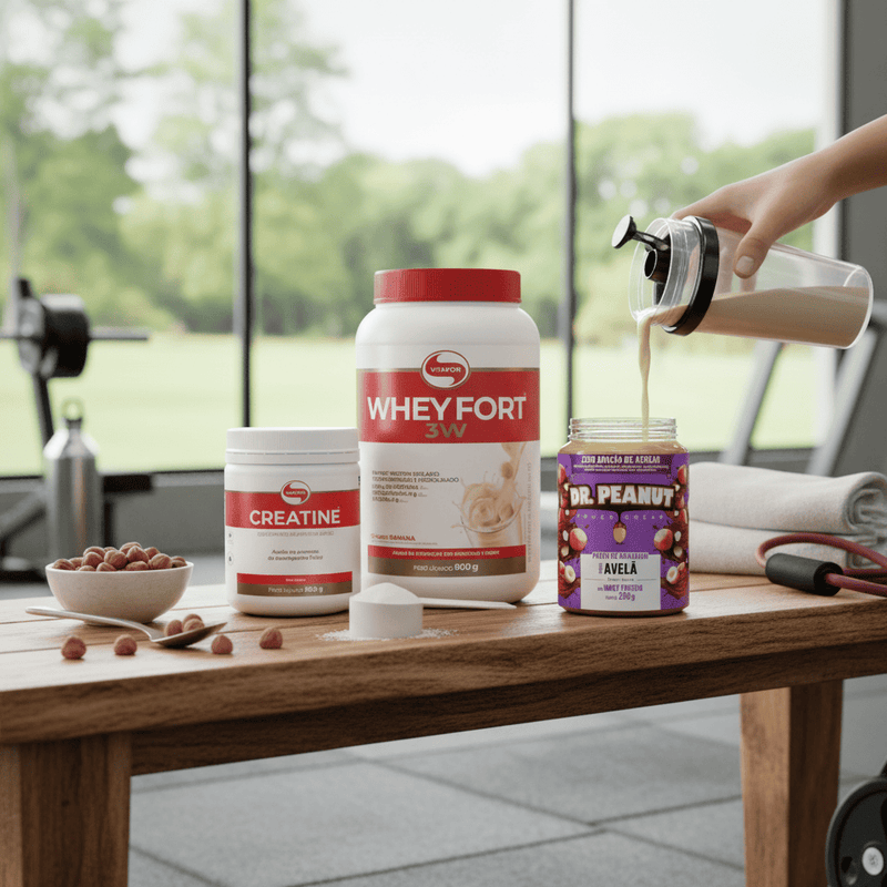 Combo Nutrição Total - Whey, Creatina e Pasta de Amendoim