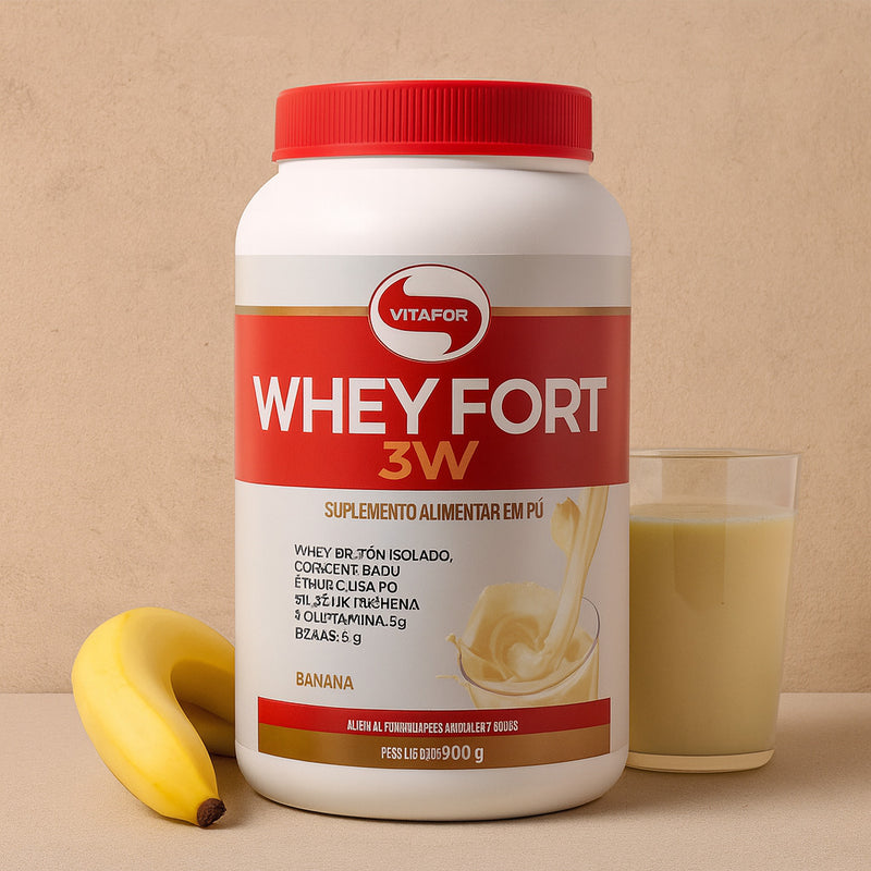 Whey Fort 3W Vitafor – Sabor Banana